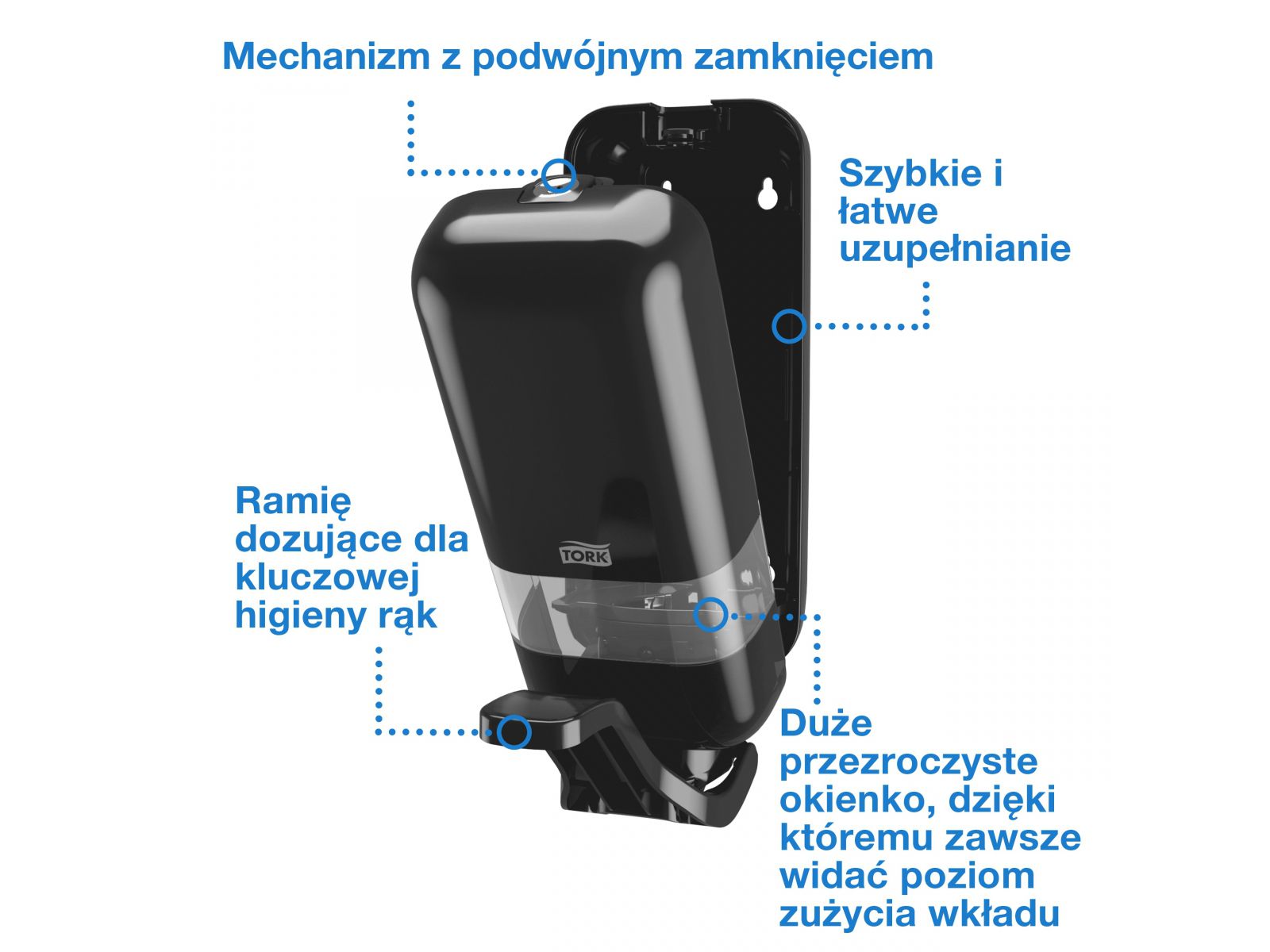 Dozownik z ramieniem dozującym S4 TORK 564108 BLACK 1l